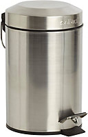 Sabichi Stainless Steel Bin - 5L Kitchen Bin - Removable Inner Bucket - Hanging Loop - Soft Close Pedal Bin