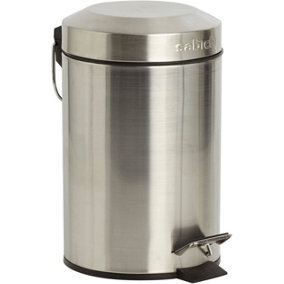 Sabichi Stainless Steel Bin - 5L Kitchen Bin - Removable Inner Bucket - Hanging Loop - Soft Close Pedal Bin