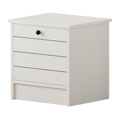 SABRO 1 Door Bedside Table, White