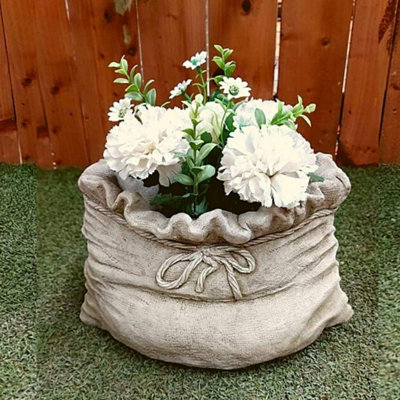 Sack design Stone cast Plant Pot