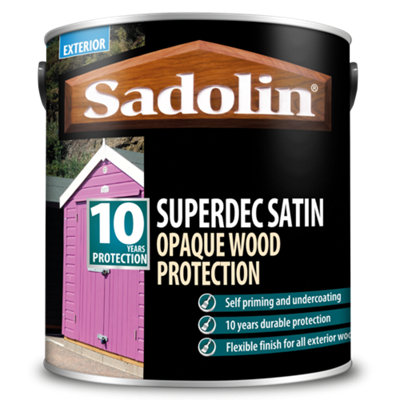 Sadolin 5028825 Superdec Opaque Wood Protection Super White Satin 1 litre SAD5028825