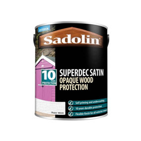 Sadolin 5028827 Superdec Opaque Wood Protection Super White Satin 5 litre SAD5028827