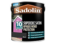 Sadolin 5028829 Superdec Opaque Wood Protection Black Satin 2.5 litre SAD5028829