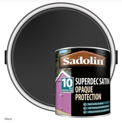 Sadolin 5028829 Superdec Opaque Wood Protection Black Satin 2.5 litre SAD5028829