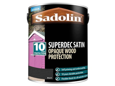 Sadolin 5028830 Superdec Opaque Wood Protection Black Satin 5 litre SAD5028830