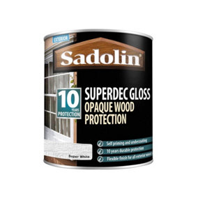 Sadolin 5028850 Superdec Opaque Wood Protection Super White Gloss 1 litre SAD5028850