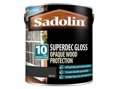 Sadolin 5028854 Superdec Opaque Wood Protection Black Gloss 2.5 litre SAD5028854