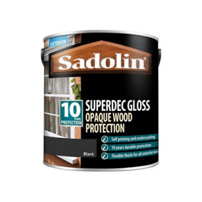 Sadolin 5028854 Superdec Opaque Wood Protection Black Gloss 2.5 litre SAD5028854