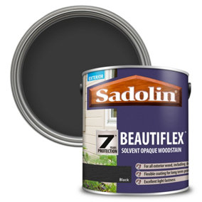 Sadolin Beautiflex Solvent Opaque Woodstain - Black - 2.5L