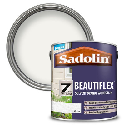 Sadolin Beautiflex Solvent Opaque Woodstain - White - 2.5L