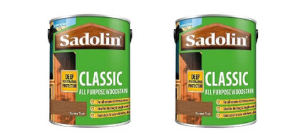 Sadolin Classic Wood Protection Burma Teak 5L Pack of 2