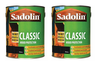 Sadolin Classic Wood Protection Ebony 5L Pack of 2