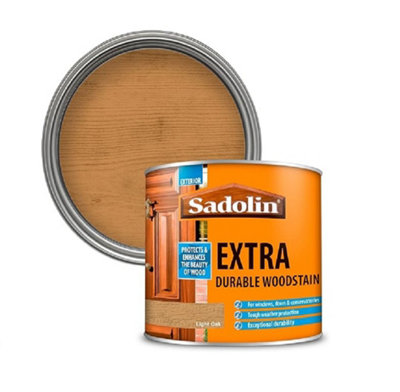 Sadolin Extra Durable Woodstain Light Oak 500ml Long-Lasting Exterior ...