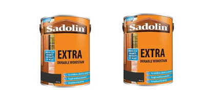 Sadolin Extra Woodstain Ebony 5L Pack of 2