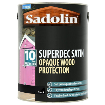 Sadolin Superdec Opaque Wood Protect Black Satin 5L