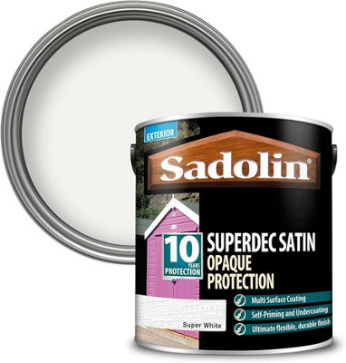 Sadolin Superdec Opaque Wood Protection Satin Super White 1L