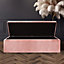 Safar 4ft Ottoman Storage box - Pink Plush Velvet