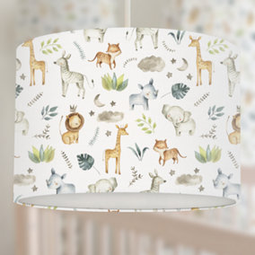 Safari Baby Animals Ceiling Lampshade, 30cm x 21cm