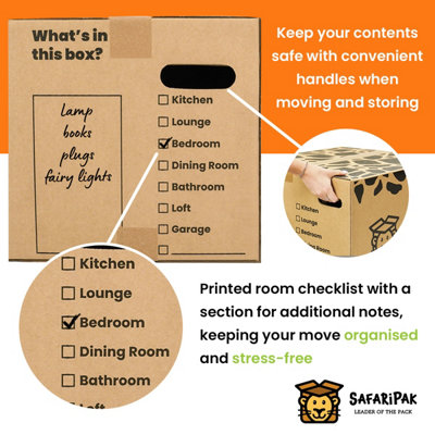 SAFARIPAK - 10 Pack Strong Cardboard Packing Moving House Boxes 52cm x ...