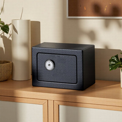 Safe Box with Key Steel Construction Money Safe Box Small Safe Box for ...