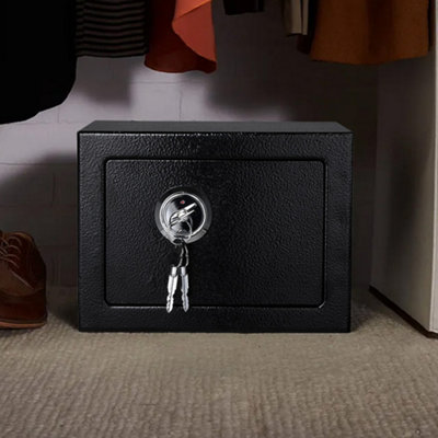 Safe Box with Key Steel Construction Money Safe Box Small Safe Box for Home, Security Safe Box with 3 Keys 6L