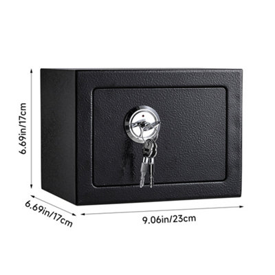Safe Box with Key Steel Construction Money Safe Box Small Safe Box for Home, Security Safe Box with 3 Keys 6L