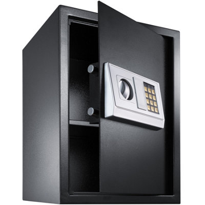 Safe - electronic, double bolt system, LED display, code and keys, 50 x 35 x 34.5 cm - black Price Comparisons | Compare The Build