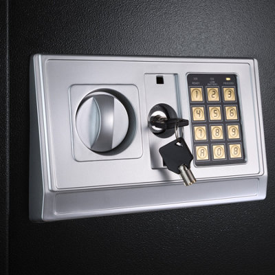 Safe - electronic, double bolt system, LED display, code and keys, 50 x ...