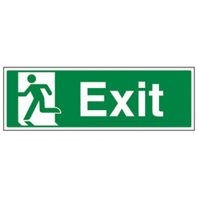 SAFE EXIT Sign - Final Exit Man LEFT - Rigid Plastic - 600x200mm (x3)