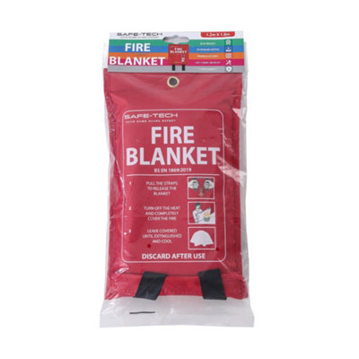 SAFE-TECH Fire Blanket 1.2m x 1.8m - Soft Pack