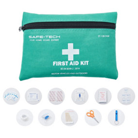 SAFE-TECH First Aid Kit for Motor Vehicles and Outdoor BS EN 8599-2:2014