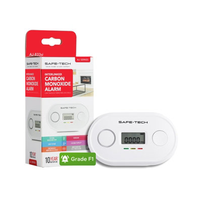 SAFE-TECH Interlinked Carbon Monoxide Detector With 10 Years Tamperproof Battery