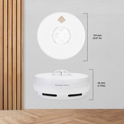 SAFE-TECH Interlinked Heat Alarm with LED Indicator and Silence Button, 10-Year Tamper-Proof Battery