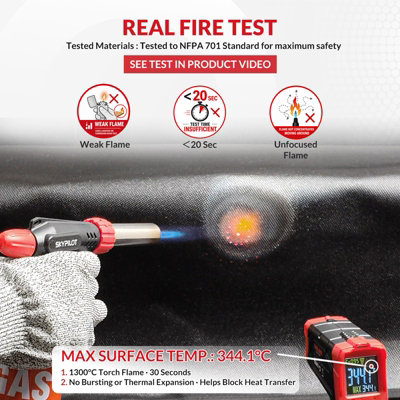 SAFE-TECH NFPA 701 Tested Fire Resistant Floor Mat 1.2m x 1.8m - Heat ...