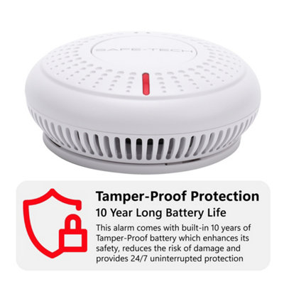 SAFE TECH Smoke Alarm,Interlinked Radio-Link Smoke Detector with LED Indicator and Test Silence Button,AJ-763