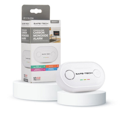 SAFE-TECH Standalone Carbon Monoxide Detector With 10 Years
