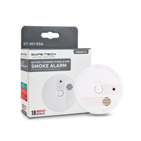 SAFE-TECH Standalone Smoke Detector With 18 Months Replaceable Battery