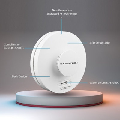 SAFE TECH Wireless Interlinked Heat Alarm, Heat Detector with Tamper ...