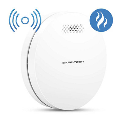 SAFE TECH Wireless Interlinked Smoke Alarms, Interconnected Smoke Detector with Tamper-Proof 10 Year Battery, EN 14604