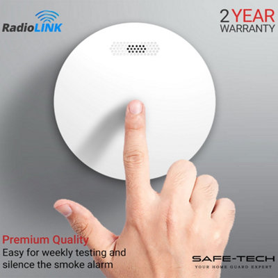 SAFE TECH Wireless Interlinked Smoke Heat Alarms with Interconnected ...
