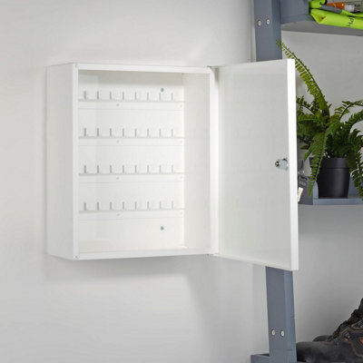 Safes UK Keycab Key Cabinet Wall Mounted Safe Key Storage up to 40 Keys With Easy to Use Key Lock Lockable Metal Cupboard Box Idea