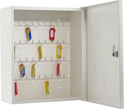 Safes UK Keycab Key Cabinet Wall Mounted Safe Key Storage up to 40 Keys With Easy to Use Key Lock Lockable Metal Cupboard Box Idea