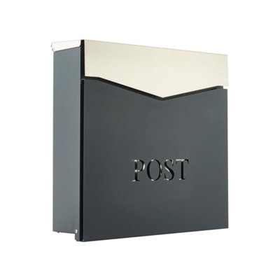Safes UK Large Modern Stainless Steel / Steel Letterbox Nova