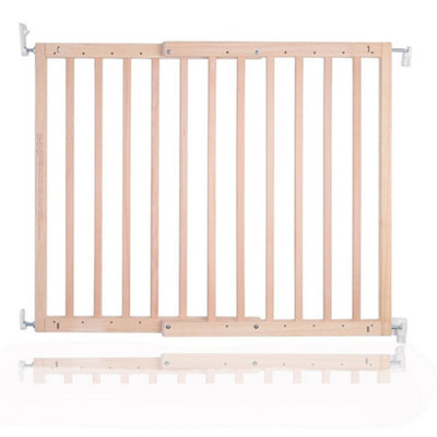 Safetots Chunky Wooden Screw Fit Stair Gate, Natural, 63.5cm - 105.5cm, Wood Baby Gate, Screw Fit Safety Barrier