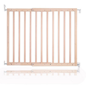 Safetots Chunky Wooden Screw Fit Stair Gate, Natural, 63.5cm - 105.5cm, Wood Baby Gate, Screw Fit Safety Barrier