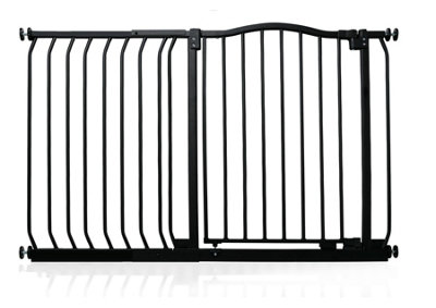 Safetots Curved Top Safety Gate, 116cm - 125cm, Matt Black, Pressure Fit Stair Gate Price Comparisons | Compare The Build