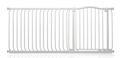 Safetots Curved Top Safety Gate, 171cm - 180cm, Matt White, Pressure Fit Stair Gate