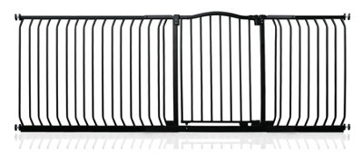 Safetots Curved Top Safety Gate, 216cm - 225cm, Matt Black, Pressure Fit Stair Gate Price Comparisons | Compare The Build