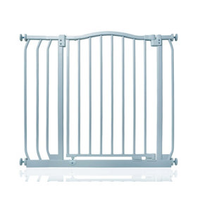 Safetots Curved Top Safety Gate, 80cm - 89cm, Matt Grey, Pressure Fit Stair Gate