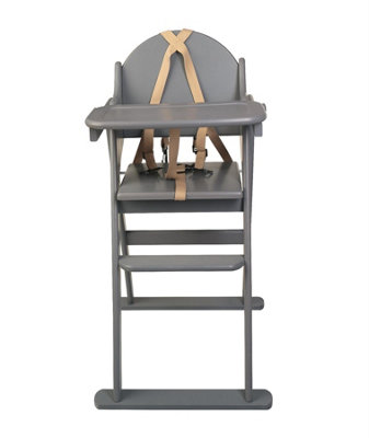 Safetots Deluxe Putaway Folding Wooden High Chair, Grey, Highchair for Baby and Toddler, Pre-Assembled